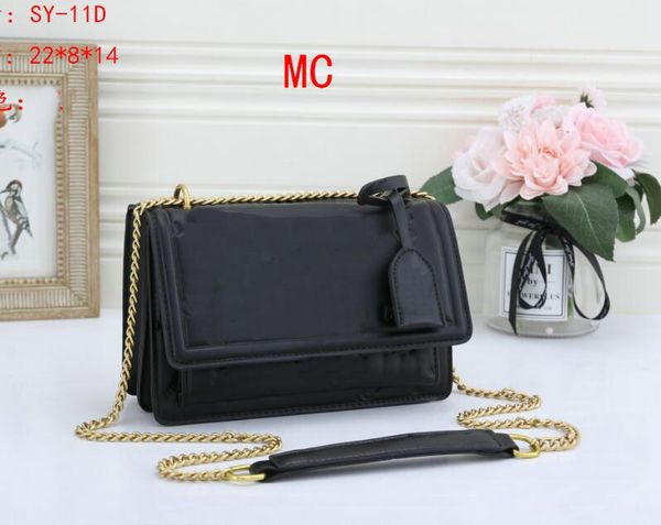 

seller 4 colors women shoulder bag gold and chain bags crossbody pure color handbag messenger tote bag purse wallet t-54rtv