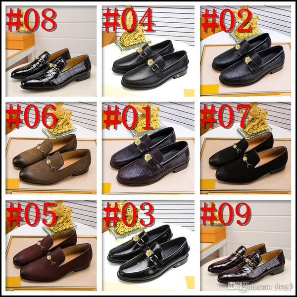 

q4 19ss brand fashion luxury mens leather shoe casual leather men flats, leather men loafers, men business dress shoes brown 33, Black