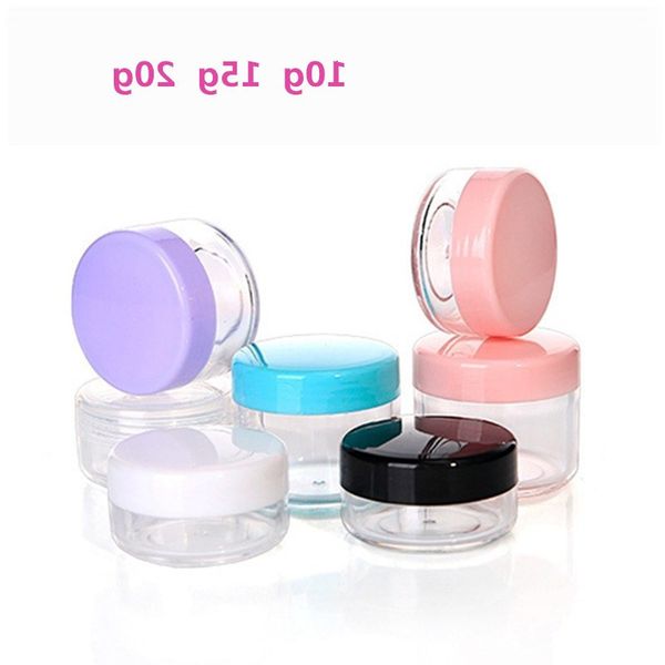 

10g 15g 20g cosmetic sample empty container plastic pot jars with screw cap lid bottles eye shadow bottle box