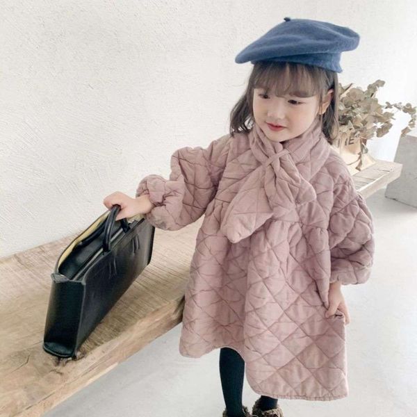

girls' sle plaid winter korean 2020 drs cotton long sve princs skirt with bib q212 zia5 zia5, Red;yellow