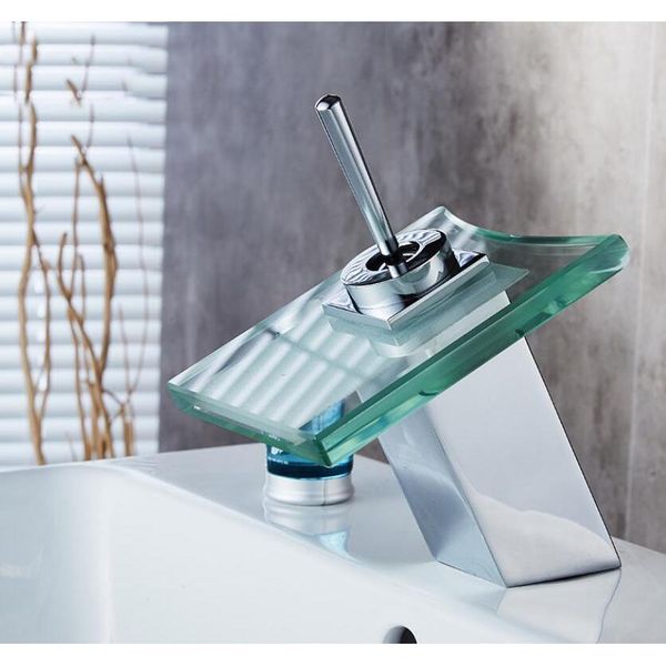 

new brass faucet bathroom glass waterfall counter basin electroplating and cold mixed kitch wmtega new_dhbest