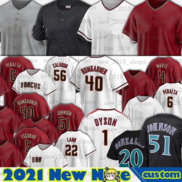 

arizona jerseys 51 randy johnson jersey madison bumgarner baseball kole calhoun christian walker asdrubal cabrera nick ahmed david peralta, Blue;black