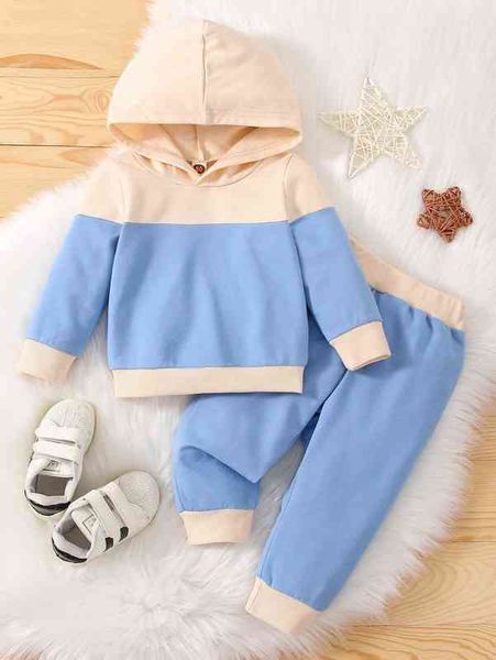 

baby colorblock hoodie & sweatpants she, White