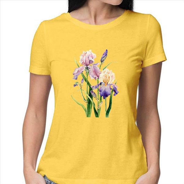 

women floral print crossover o neck short sleeved trendy clothes plus size harajuku europe america graphic tee womens t shirts, White