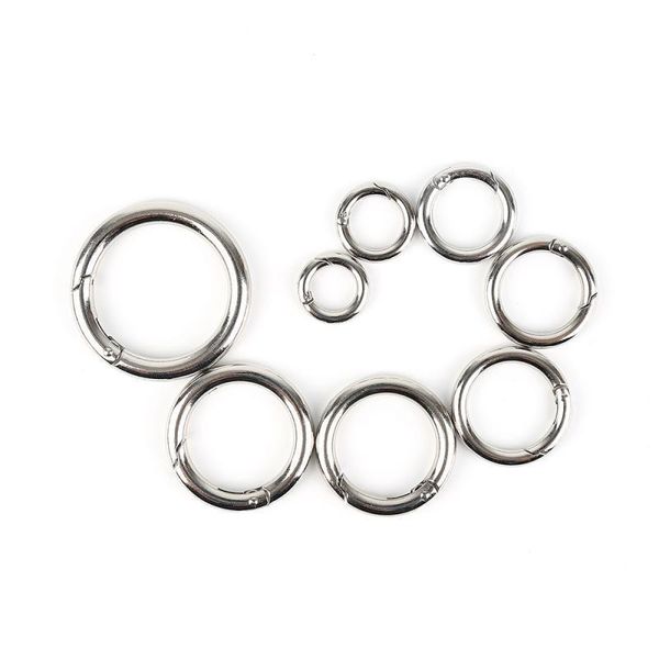 

new 2 pcs multi-size o-ring buckles round push gate snap open hooks spring ring key carabiner snap key chain campin bbyyos