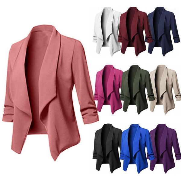 

style women jacket fashion women long sleeve jacket ladies office wear cardigan coat chaqueta mujer#g301, Black;brown