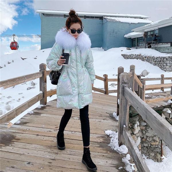 

real natural fur down parka 2020 winter korean style loose coat fashionable hooded white duck down waterproof snow warm jacket1, Black