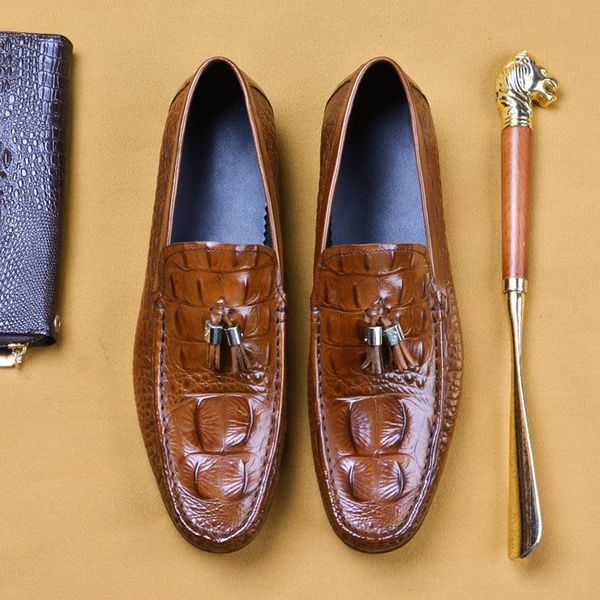 

men shoes loafers classic fashion shoes retro comfortable summer male casual leather soft flat man a119, Black