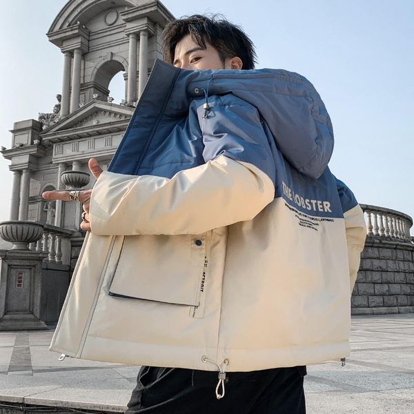 

men's down & parkas fashion jacket mens big pockets windbreaker casual loose hooded coats outwear streetwear, Black