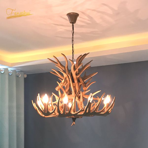 

nordic led chandelier e14 lamp lighting hanglamp industrial buck deer horn antler bedroom living room kitchen fixtures 7g2d