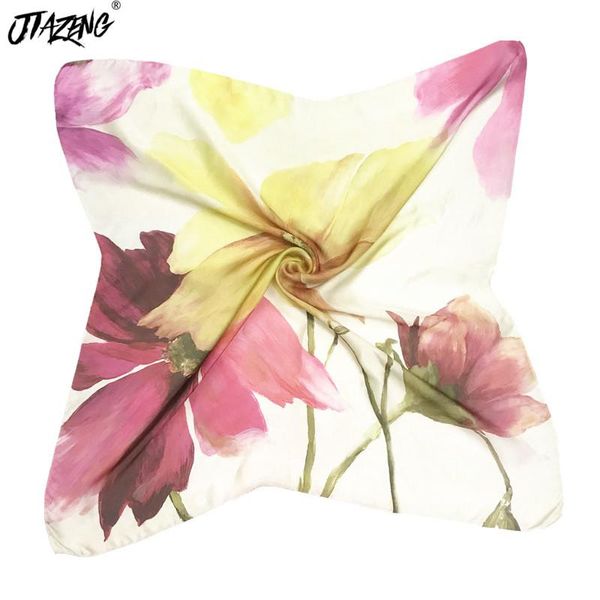 

scarves fashion print for women silk satin hijab scarf female70*70cm square shawl headband scarfs ladies, Blue;gray
