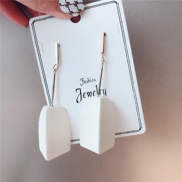 

aensoa trendy kroean long wooden earrings for women 2020 vintage unique wood statement pendant earrings costume jewellery gift, Silver