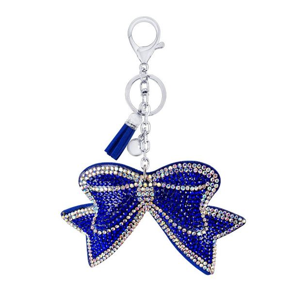

keychains creative gift korean flannel rhinestone bow keychain pendant fresh tassel bag accessories car, Silver