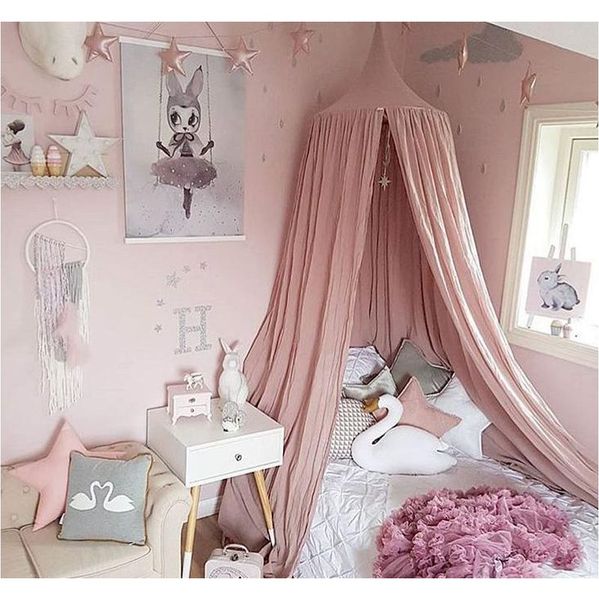 

wholesale- kid bed canopy bed curtain round dome hanging mosquito net tent curtain moustiquaire zanzariera baby play jllcyn home003