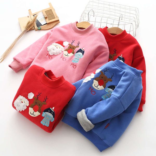 

girls' sweater, cotton padded cloth, winter new wear, korean plush long sve boys' pullover, cartoon children's top, Black