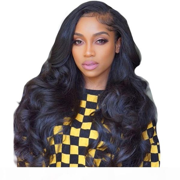 

lacefront human hair 360 wigs body wave virgin malaysian hair glueless 360 frontal lace front human wig pre plucked with baby hairs, Black;brown