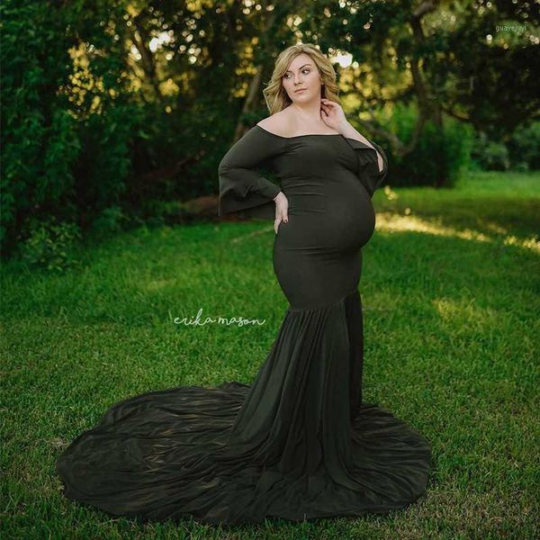 

cotton maternity dress for pregnancy pregnant clothes maxi gown women wedding po shoot pography props clothing1 dresses, White