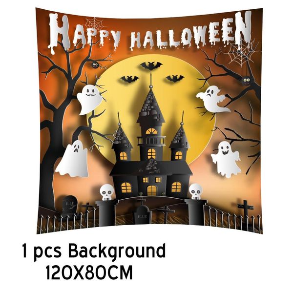 

halloween decorations ghost witch background tapestries bat pumpkin spider banner happy halloween inflatable air foil balloons bbysim