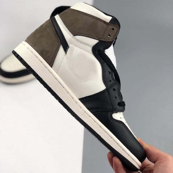 

mocha 1 basketball high og dark shoes mens travis scotts 1s low sp ts cactus jack suede sport sneakers man women trainers 36-46 w563, Black