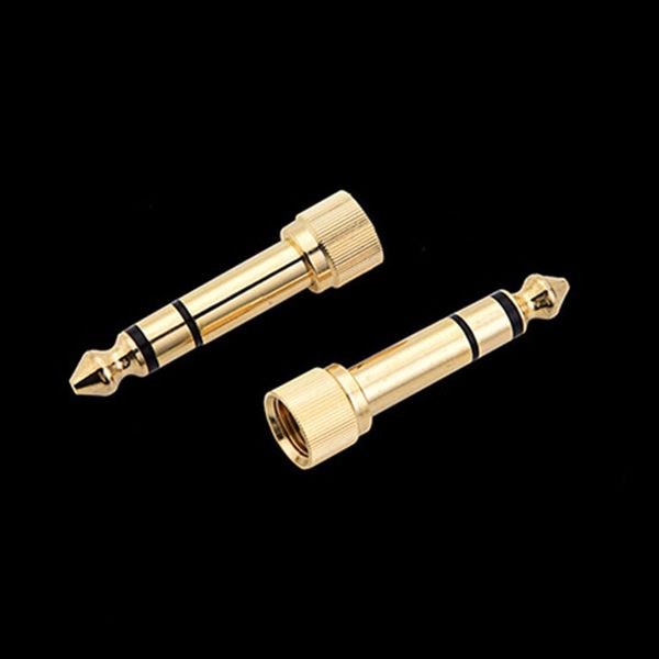 Oro da 6,35 mm maschio a 3,5 mm femmina connettore stereo jack per cuffie convertitore adattatore a vite audio