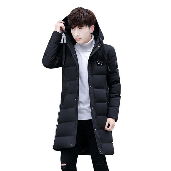 

long parkas winter jacket men 2020 new warm windproof casual outerwear padded cotton coat big pockets parkas qq014, Black