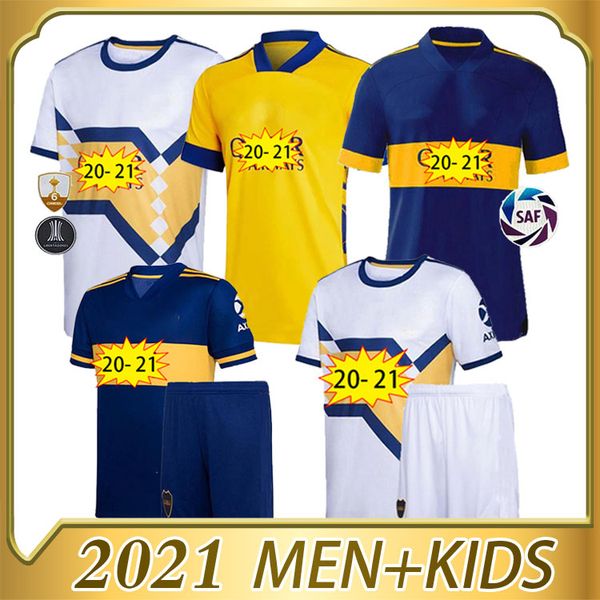 

2021 new boca juniors soccer jersey home away boca juniors gago osvaldo carlitos perez de rossi tevez pavon jrs men kids football shirt, Black;yellow