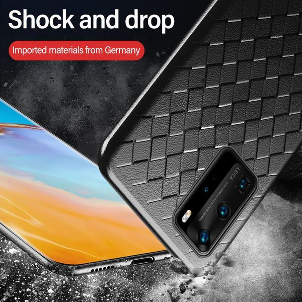 

ultra-thin weave grid soft silicone phone case for huawei p40 p30 p20 lite mate 30 20 10 pro honor luxury breathable cover sqcrok