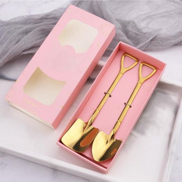 

new stainless steel creative shovel small spoon fork taro spoon coffee stir spoon long handle fork kitchen dinnerware sets h wmtals