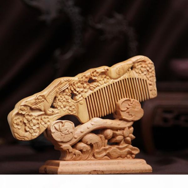 

natural wood comb anti-static peach wooden comb massage health care hair brushes 18.2*5.2cm hairdressing valentine's day present