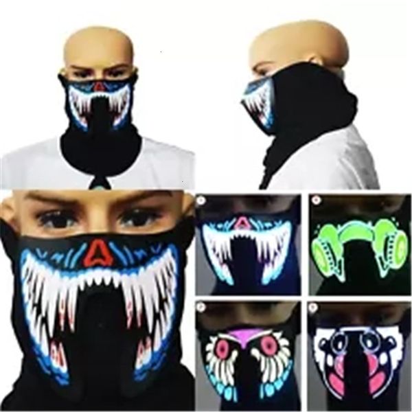 

voice led light up mask activated sound control face fashion facemask skull gas masks halloween party revel cosplay toys e81201
