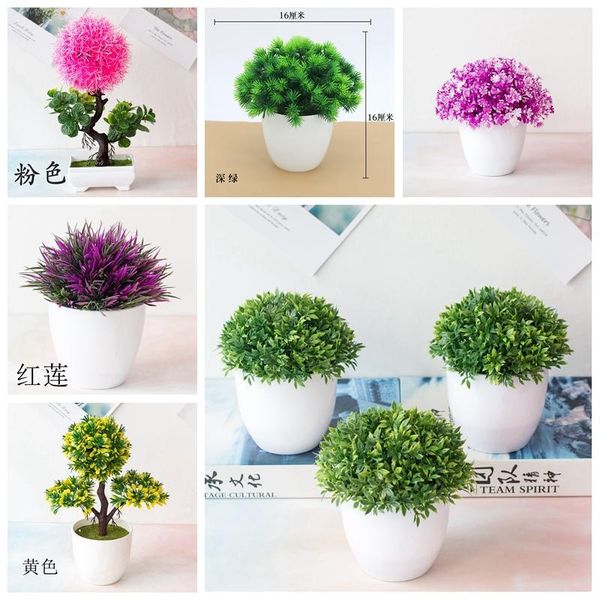 

green artificial plants flower grass ball potted bonsai home garden living room deskornament party festive decor fake plants1