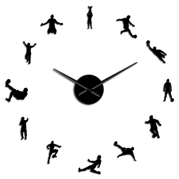 

football players contemporary diy oversized wall clock soccer game large clock watch kids football fans living room wall decor bbybkh