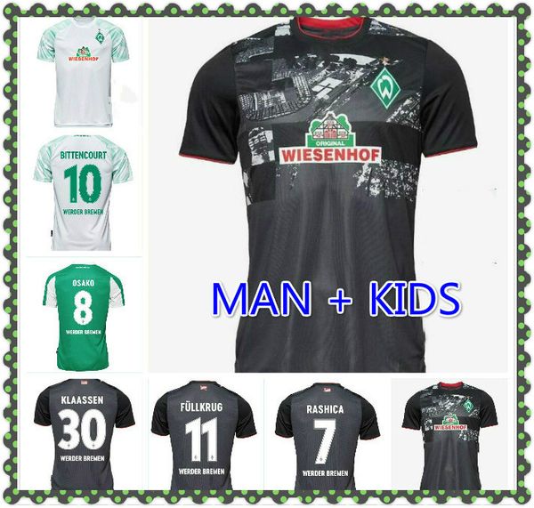 

2020 2021 sv werder bremen 3rd city jersey men kids kit bittencourt klaassen m.eggestein soccer jersey osako selke rashica football jersey, Black;yellow