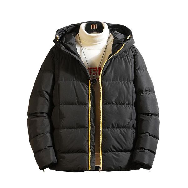 

winter men's coats warm thick male jackets padded parkas casual hooded parkas men overcoats mens brand clothing, Black