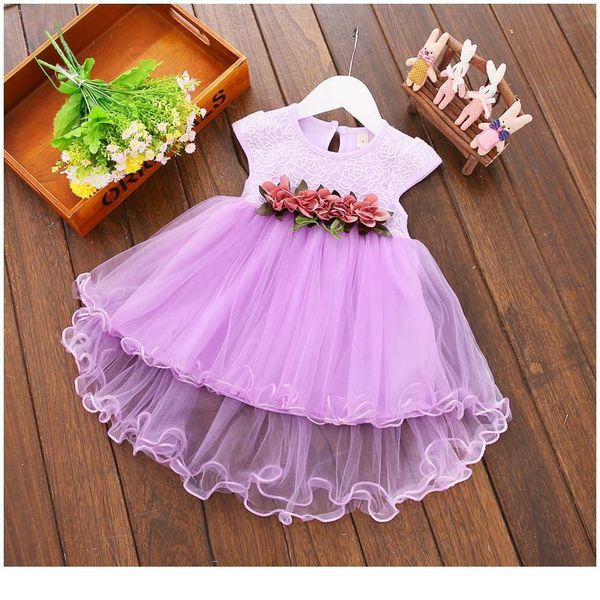 

6m-3y infant kids baby girl clothes summer floral tulle sleeveless cotton princess party wedding holiday dresses for b jlloth