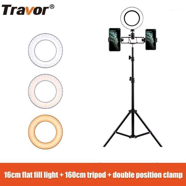 

6 inch selfie ring light with 160cm tripod camera ring light table lamp studio live lamp for makeup youtube video led1