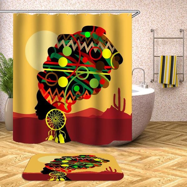

shower curtains women bathroom curtain bath polyester fabric afro shower1