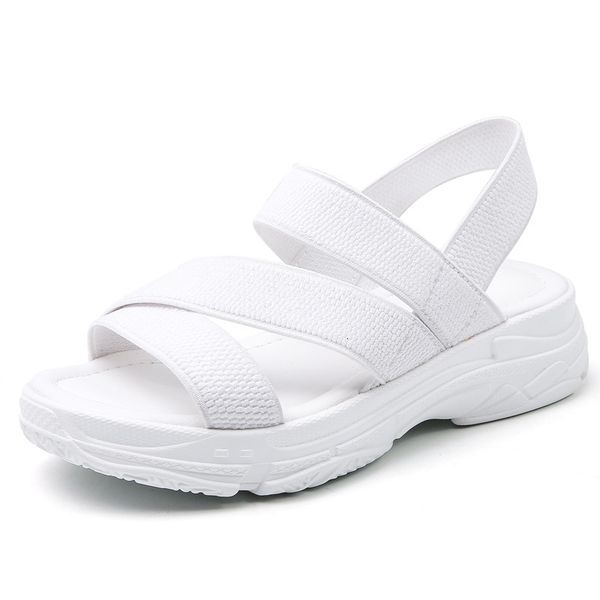 

2021 new plus size stretch fabric sandals women's thick bottom casual ladies sandalias comfortable shoes summer 1 5ie2, Black