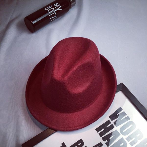 

fedora cap brown женщины повседневная ретро джаз hat мужчины vintage wool felt winter hat cap panama bbyeam alice_bag, Black;white