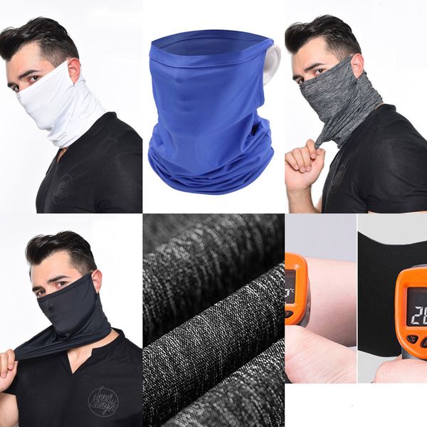 

summer cooling cycling mask neck gaiter face scarf masks dustproof uv protection breathable for fishing hiking running 4 nh9yc, Black
