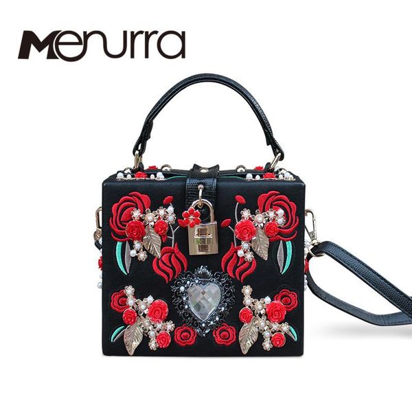 

luxurious heart-shaped diamond pearl rose embroidery design fashion party handbag totes ladies shoulder bag messenger bag purse