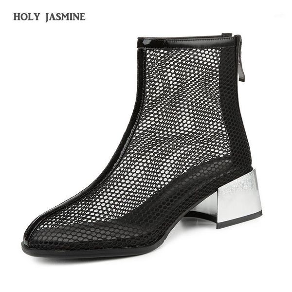 

boots 2021 hollow out breathable mesh autumn fashion sandals female shoes women outdoor high heels shoes1, Black