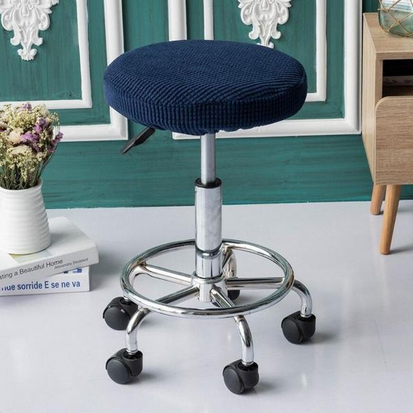 

chair covers slip resistant round bar stool cover seat cushion, stretchable fits for 30-38cm / 12-15 inch stools