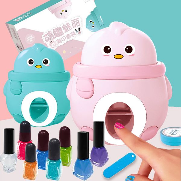 

cartoon children nail machine princess girl toy manicure nail polish set printing stickers gift set
