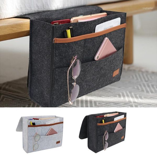 

storage bags felt bedside bag pouch bed desk sofa tv remote control hanging caddy couch organizer holder pockets 1pc1