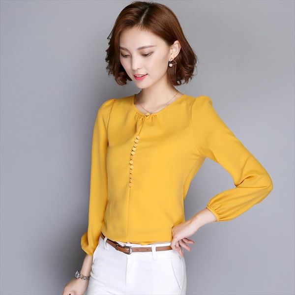 

elegant women solid chiffon blouse shirts women blouses short sleeve office shirt pink white yellow red