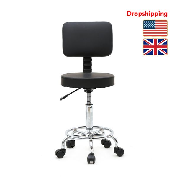 

stock in us uk swivel round stool with back plastic arch feet rotation bar stool adjustable black dropshipping