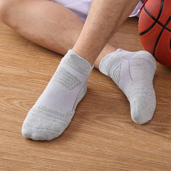 

sports socks plus size men outdoor quick dry moisture wicking breathable solid color thicken autumn winter cotton casual, Black