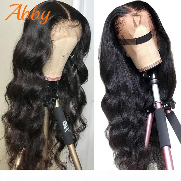 

abby hair 250% density brazilian body wave 13x4 13x6 hd transparent lace front human hair wigs preplucked natural hairline, Black