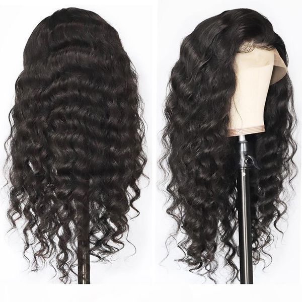 

peruvian virgin human hair full density 360 lace frontal wig pre plucked water wave 360 human hair lace wigs with baby hairs, Black;brown